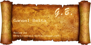 Gansel Betta névjegykártya